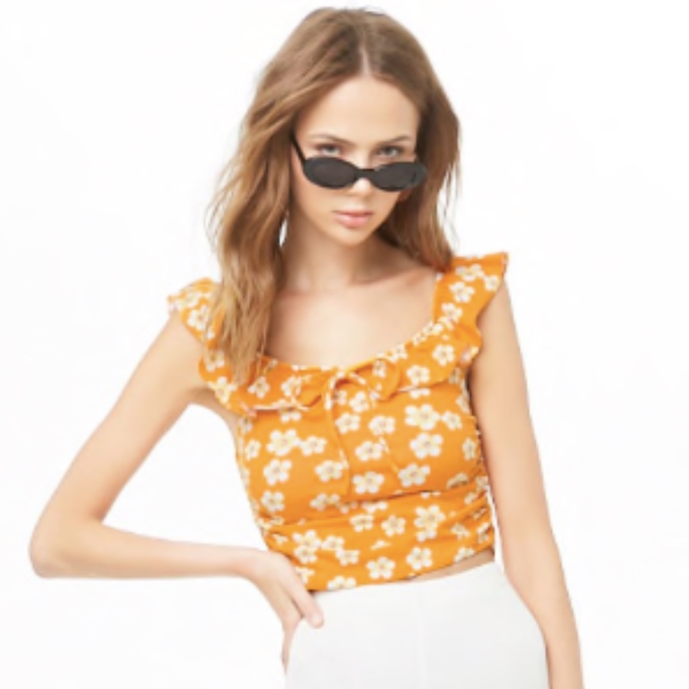 Off-the-Shoulder Floral Ruched Top - Picture 2 of 5